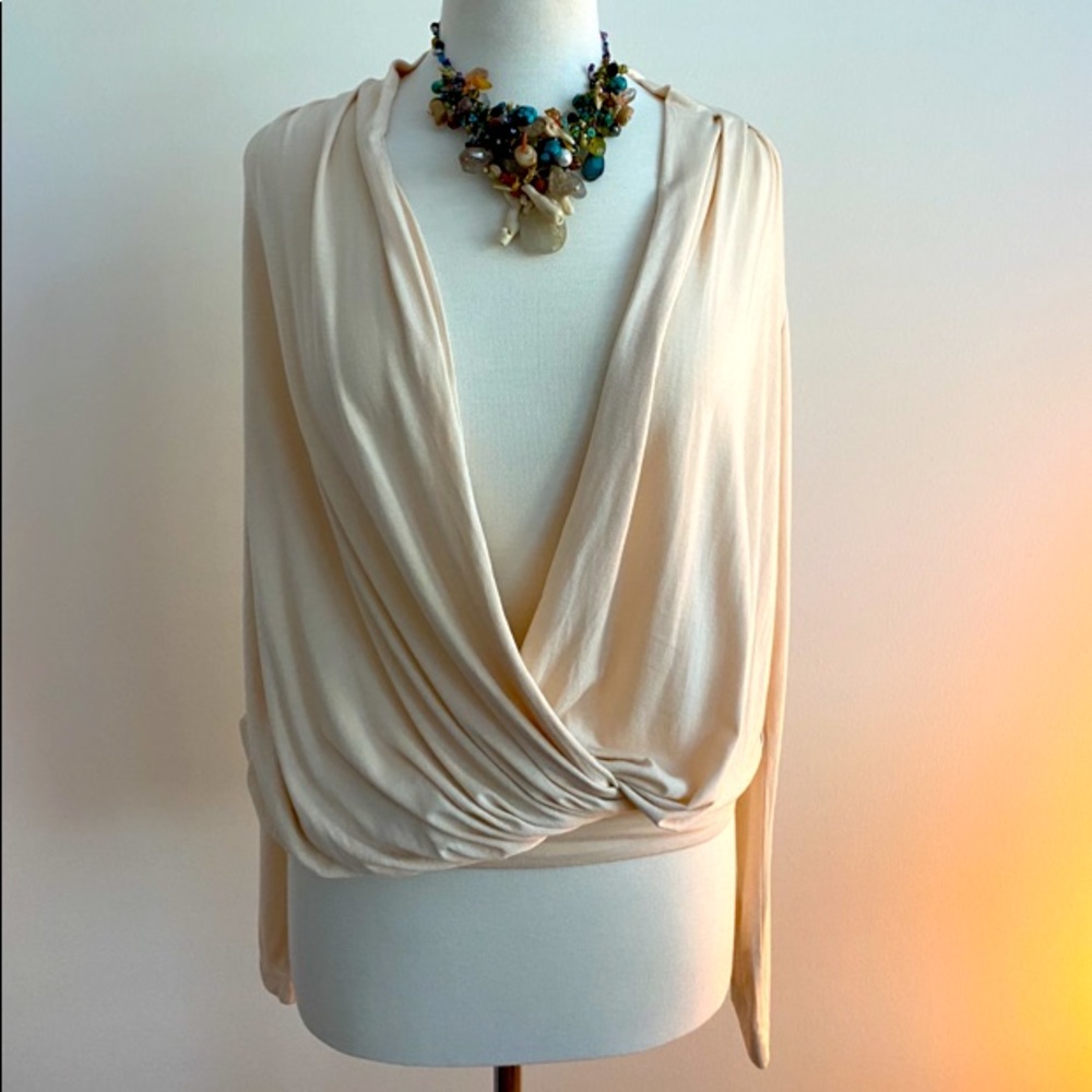BCBG Draped Jersey Knit Top